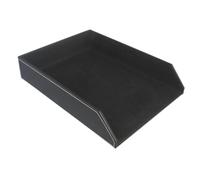 NUOBESTY Black Pu Desktop File Organizer Tray with Modern Design, A4 Paper Storage Tray for Document Holding and Desktop Organization, for Home and Office Use to Free up Desk Space