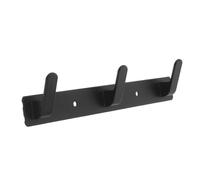 NUOBESTY Black Self Adhesive Aluminium Wall Hook Rack with 3 Hooks | Kitchen and Bathroom Use, Strong Hold on Smooth Walls, Reusable Mount, for Brushes and Rags