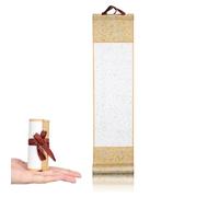 NUOBESTY Blank Chinese Scroll with Rods Xuan Paper Roll for Calligraphy Practice Chinese Art Painting Wedding Vows Invitations Decorative Hanging Scroll for Wall Decoration