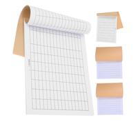 NUOBESTY Blank Grid Ledger Income Ledger Notebook, 4Pcs White Paper Register Book for Inventory Management and Record Keeping at Home