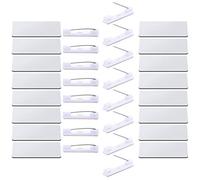 NUOBESTY Blank Name Tags 16pcs Sublimation Name Tags DIY Blank ID Name Badge with Pin Backing Custom Personalized for Office Workers Students White