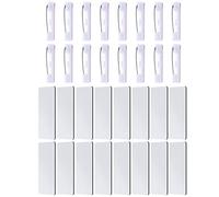 NUOBESTY Blank Name Tags Identity Display and Writing Characters Sublimation Density Board 32pcs with Pin Backing and Metal Material for Office and Workplace for Work and Professional