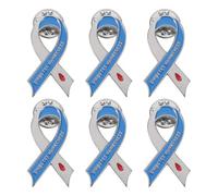 NUOBESTY Blue Ribbon Pin Zinc Alloy Lapel Badge for Diabetes Awareness 6pcs with Unique Design, Health Advocacy and Unity, Suitable for Formal Occasions and Special Events