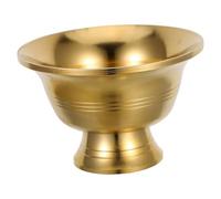 NUOBESTY Brass Offering Bowl with High Footed Design, Small Delicate Altar Sacrifice Bowl for Meditation and Rituals, Decorative Brass Ornament Suitable for Home and Festival Décor, 10Cm