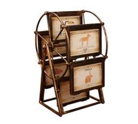 NUOBESTY Bronze Ferris Wheel Photo Frame Large, Rotating Home Table Decoration, Wedding Family Photograph Display Frame, Vintage Style Photo Album Holder
