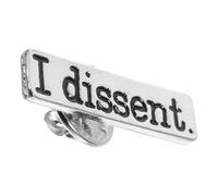 NUOBESTY Brooch Chic and Delicate Accessory Elegant with I Dissent Letters Silver Alloy Stylish Collar Pin for Decoration and Gift for Women’s Clothing and Suits