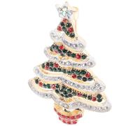 NUOBESTY Brooch with Insert and Drop Oil Technology Christmas Alloy Rhinestone Christmas Tree Breast Pin Easy to Carry and Comfortable Wear, for Party and Banquet Costume Accessories