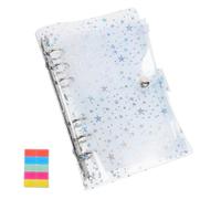NUOBESTY Budget Binder with Transparent Star Pattern Pockets Refillable Loose Leaf Organizer for Cash Saving Challenge Document Holder for Personal and School Financial Planning