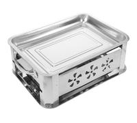 NUOBESTY Buffet Tray Practical and Easy Storage Stainless Steel Rectangular with Four-Leg Support Thickened Design for Home and Camping Use