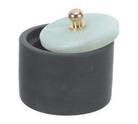 NUOBESTY Calligraphy Inkstone with Cover for Daily Calligraphy Lessons and Student’s Desk, Rough Stone Material, round Shape, Classic Design with Fine Grinding Surface to Prevent Ink