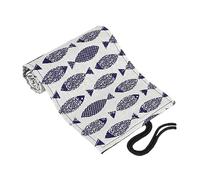 NUOBESTY Canvas Pencil Roll Organizer with Slots Cartoon Saury Pattern Rolling Pencil Holder Space Saving Art Pen Bag and Sketching Supplies Portable Cotton Linen Case for Artists and
