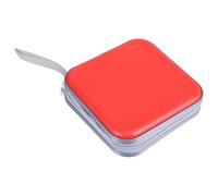 NUOBESTY Capacity Red Plastic DVD Storage Case Zipper Closure and Sl esign, Protects Discs and Can be Numbered, Travel Storage Bag for Cds and DVDs