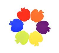 NUOBESTY Carpet Marker Stickers 12pcs Apple Shape 5 Inch Red Orange Yellow Green Blue Purple Classroom Spot Markers for Preschool Kindergarten Home Office Floor Positioning Decals