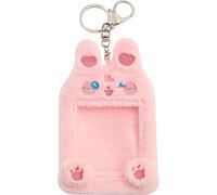 NUOBESTY Cartoon Plush Card Sleeve Keychain Cute Animal Card Cover for Id Game and Postcards Soft Protection for Students Teachers and Office Use Lightweight Wear-Resistant Design