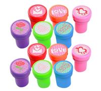 NUOBESTY Cartoon Stamps for Kids 20pcs Mini Self-Inking Stamps Kids Reward Stamps Valentine's Day Party Favor Craft Supplies