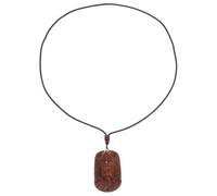 NUOBESTY Carved Wood Craft Buddhist Pendant Necklace with Retro Traditional Chinese Statue Design, Brown Wooden Religious Pendant for DIY Decor and Keychain Use, Sturdy and Practical