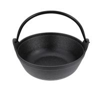 NUOBESTY Cast Iron Cauldron Pot 19cm Non-Stick Outdoor Camping Cookware for Stews and Soups Single Handle Iron Kettle Suitable for Picnic and Home Cooking