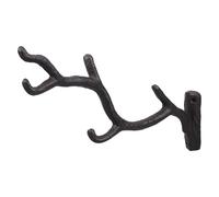 NUOBESTY Cast Iron Tree Branch Wall Hook, Rustic Multi-Function Iron Coat Hooks for Keys Hats Bags, Indoor Outdoor Decorative Garden Storage Hanger 11.8x4.7x1.2 Inch
