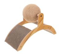 NUOBESTY Cat Scratcher with Unique Ferris Wheel Design, Interactive Cat Ball for Scratching and Independent Play, Made of Wood and Paper, Promotes Healthy Claws with Space-saving Style