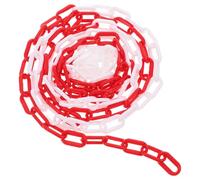 NUOBESTY Caution Safety Barrier Chain Plastic Link Chain 3M Red White Parking Barrier Gate Crowd Control for Industrial Safety and Traffic Management
