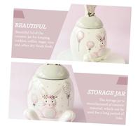 NUOBESTY Ceramic Canister with Bunny Design Large Capacity Storage Jar for Tea Bags Candy Coffee Sugar Multi-functional Kitchen Organizer Container with Lid
