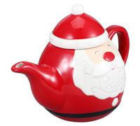 NUOBESTY Ceramic Santa Claus Teapot Xmas Style Small Tea Pot Christmas Party Home Office Tea Kettle Household Portable