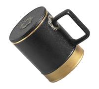 NUOBESTY Ceramic Tea Mug with Infuser and Lid 300ml Black Porcelain Chinese Style Tea Cup Separation for Home and Office