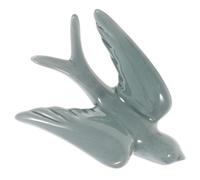 NUOBESTY Ceramic Wall Hanging Swallows 3D Bird Sculpture for Dining Room Living Room Nordic Style Home Ornament in Dark Green Smooth Finish