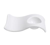 NUOBESTY Ceramic Wave-Shaped Egg Cup White Creative Egg Holder for Breakfast Dining