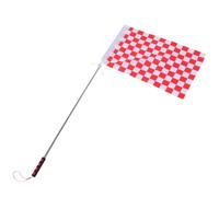 NUOBESTY Checkered Red and White Racing Flags with 1m Thick Stick Design, Singlehanded Grip Hand Held Flags for Aircraft Ground Crew, Outdoor Use at Aviation Events and Sports