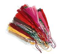 NUOBESTY Chinese Knot Tassel Hanging Fashion Tassels for Keychains Bookmarks Clothes Decorations - Small Silk Tassels for DIY Jewelry Craft Projects (50 Pieces)
