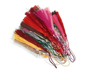 NUOBESTY Chinese Knot Tassel Hanging Fashion Tassels for Keychains Bookmarks Clothes Decorations - Small Silk Tassels for DIY Jewelry Craft Projects (50 Pieces)