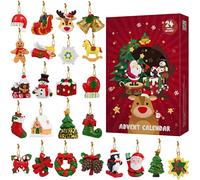 NUOBESTY Christmas Advent Calendar Set: 24PCS Mini Hanging Ornaments for Xmas Tree Decor, Festive Countdown Calendar with Assorted Designs for Holiday Home Decorations