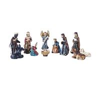 NUOBESTY Christmas Nativity Figurine Jesus Birth Set Statue Crib Figures Holiday Cake Topper Figurine Eve Decor for Home Fireplace