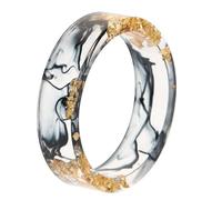 NUOBESTY Chunky Resin Ring with Gold Foil for Women, Comfortable to Wear and Easy to Put, Stylish Aesthetic Finger Decor for Everyday Use and Stackable Jewelry