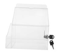 NUOBESTY Clear Acrylic Donation Box with Lock and Slot Transparent Ballot and Suggestion Container for Charity Fundraising Raffle Ticket Collection Office Voting Compact and Design