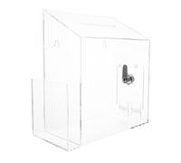 NUOBESTY Clear Acrylic Donation Box with Lock Transparent Ballot Box for Charity Fundraising Office Voting Suggestion Collection Easy Open Design Versatile Storage Case