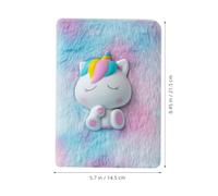 NUOBESTY Colorful Plush Journal Notebook with Tie Dye Cover Cozy Furry Diary for Giftworthy Kawaii Notepad for Parties and Christmas Soft Plush Writing Pad for Secret Thoughts