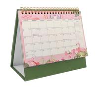 NUOBESTY Compact Standing Calendar with Premium Paper for Easy Planning Memo Writing Portable Green Desktop Flip Calendar for Small Spaces