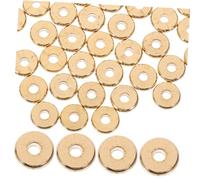 NUOBESTY Copper Flat Spacer Beads Easy to Store and Decorative for Jewellery Making 100pcs Golden Round Disc Beads with Simple Design, for DIY Bracelets
