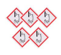 NUOBESTY Corrosive Material Label Stickers, 5pcs Self Adhesive Warning for and White Paper Safety Signs High Visibility Effective Chemical Identification Hazardous Materials Chemicals