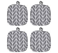 NUOBESTY Cotton Linen Heat-Insulating Placemats 4Pcs Gray Arrow Pattern Non-Slip Table Mats for Multi-Purpose Kitchen Use