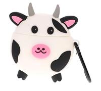 NUOBESTY Cow Earpieces Protector Cute Silicone Earbuds Cover for Wireless Headset Case Easy Access with Charging and Hanging for Cow Lovers