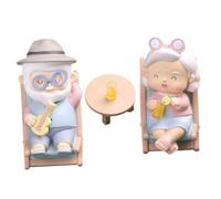 NUOBESTY Creative Elderly Couple Figurine Desktop Ornament, Wedding and for Grandparents, Loving Grandma and Grandpa Statue for Valentines Day