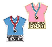 NUOBESTY Creative Nurse Doctor Brooch Pin 2pcs Alloy Comfortable Hand Touch Feeling for Friends and Daughters