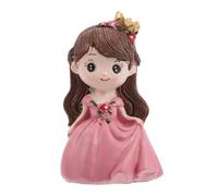 NUOBESTY Cute Pink Princess Figurine Cake Topper Small Polymer Clay Girl Statue for Home Birthday Party Cake Decoration