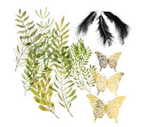 NUOBESTY Cyanotype Paper Kit with Plastic Leaf, Butterfly Wing Stencils 14g DIY Cyanotype Making Tool Set for Sun Print Crafts and Art Projects in Home and School