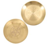 NUOBESTY Decorative Metal Pentacle Tray and Jewellery Organiser Two Plates for Tarot Reading and Temple Sacrificial Articles
