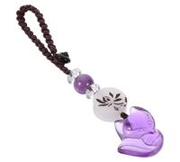 NUOBESTY Delicate Amethyst Fox Pendant Phone Charm Bag Accessory Portable Classical Ornament for Women Men Elderly Suitable for Bags and Daily Use Gift