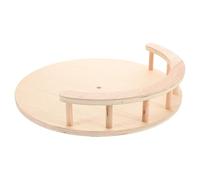 NUOBESTY Detachable Wooden Cat Climbing Shelf with Scratch-resistant Surface and Pre-drilled Holes round Khaki Cat Tree Step Attachment for Bedroom